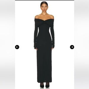 HELSA Matte Jersey Off Shoulder Maxi Dress - Black
$228 SMALL NEW